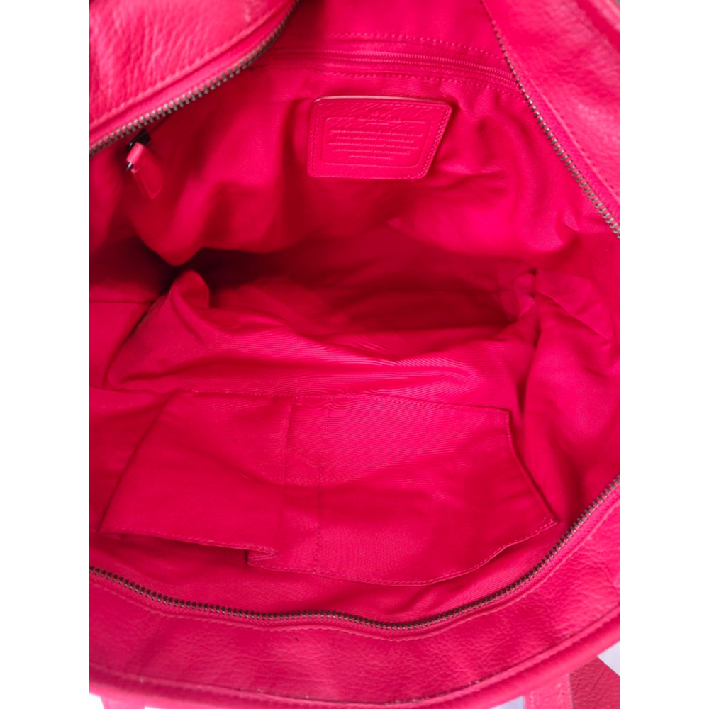 Coach Red Leather Tote Bag - Picture 11 of 12